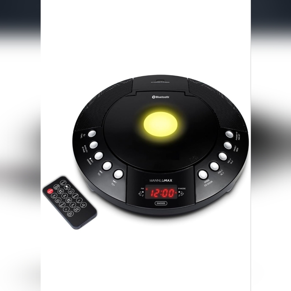 HANNLOMAX HX-330CD CD Player, FM Radio, Bluetooth, Alarm Clock, Red LED Display,